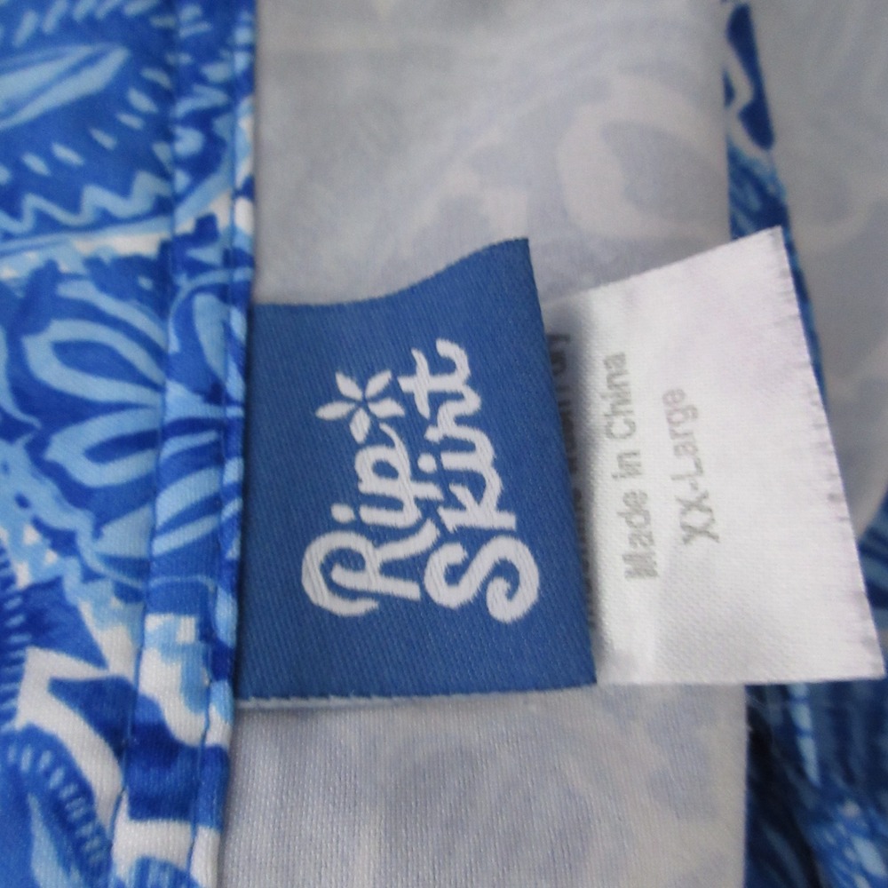 RipSkirt Hawaii Skirt XXL Blue Paisley Floral Wrap Cover Up Beach Vacation - Picture 4 of 9